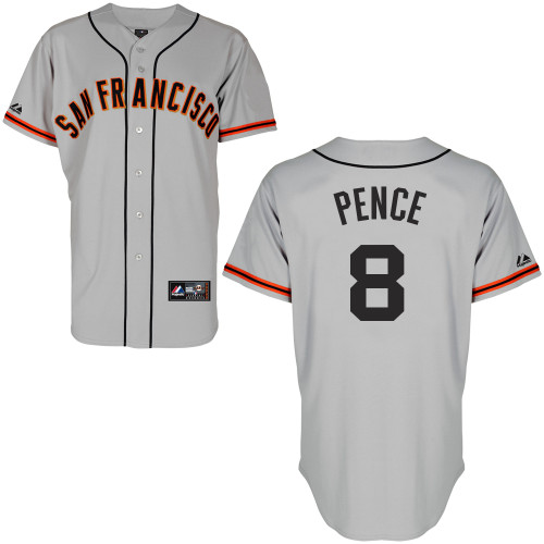 Hunter Pence #8 mlb Jersey-San Francisco Giants Women's Authentic Road 1 Gray Cool Base Baseball Jersey
